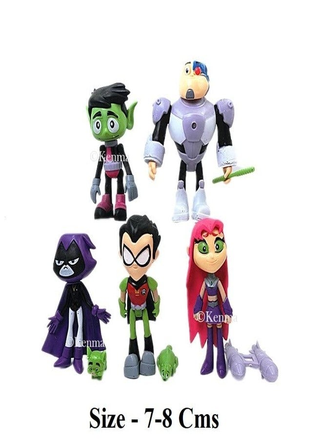 KENMA Teen Titans Beast Boy Anime Movie Steel Bones Starfire Raven Handyman Office Boy Action Figure Anime Figurine Collectible - Image 2